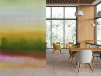 Fototapete Walls by Patel 4 m x 2,7 m Landschaft Grün Gelb Pink Raum 3