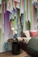 Fototapete Walls by Patel 4 m x 2,7 m 3D Grün Grau Rosa Raum 4