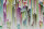 Fototapete Walls by Patel 4 m x 2,7 m 3D Grün Grau Rosa Raum 1