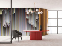 Fototapete Walls by Patel 4 m x 2,7 m 3D Grau Lila  Raum 3