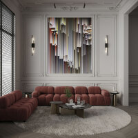 Fototapete Walls by Patel 4 m x 2,7 m 3D Grau Lila  Raum 4