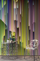 Fototapete Walls by Patel 4 m x 2,7 m 3D Pink Grün  Raum 4