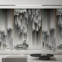 Fototapete Walls by Patel 4 m x 2,7 m 3D Grau Grün...