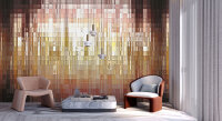 Fototapete Walls by Patel 4 m x 2,7 m 3D Rosa Gelb  Raum 4