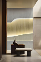 Fototapete Walls by Patel 4 m x 2,7 m Abstrakt Gold Grau  Raum 3