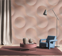 Fototapete Walls by Patel 4 m x 2,7 m Kreise Rosa   Raum 3