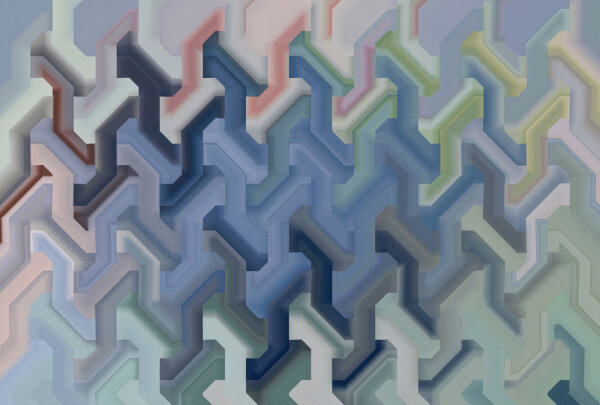 Fototapete Walls by Patel 4 m x 2,7 m 3D Blau Grün  Raum 1