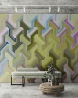 Fototapete Walls by Patel 4 m x 2,7 m 3D Grün Lila  Raum 4