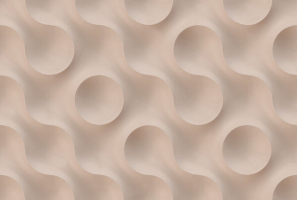 Fototapete Walls by Patel 4 m x 2,7 m Kreise Beige   Raum 1