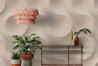 Fototapete Walls by Patel 4 m x 2,7 m Kreise Beige   Raum 3