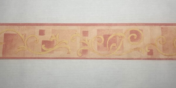 Bordüre Floral Ranken Italien 10 Meter  orange lachs
