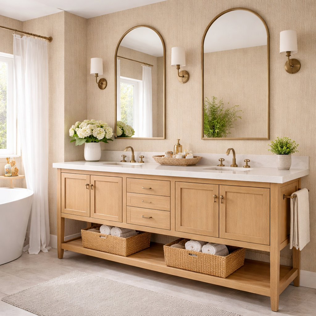 Strukturierte Tapete im Badezimmer – Trend 2026